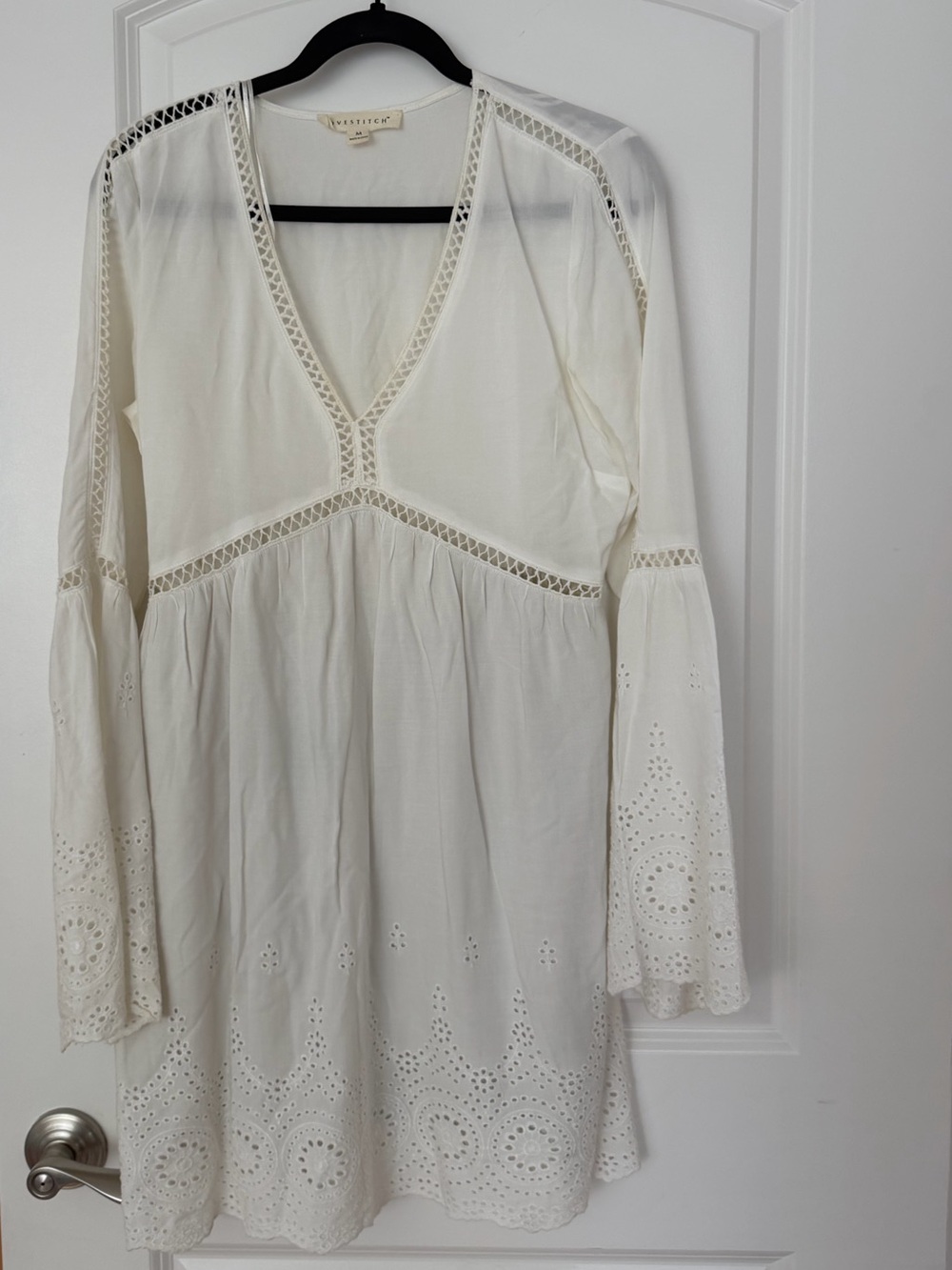 LOVESTITCH eyelet white summer dress bell sleeve